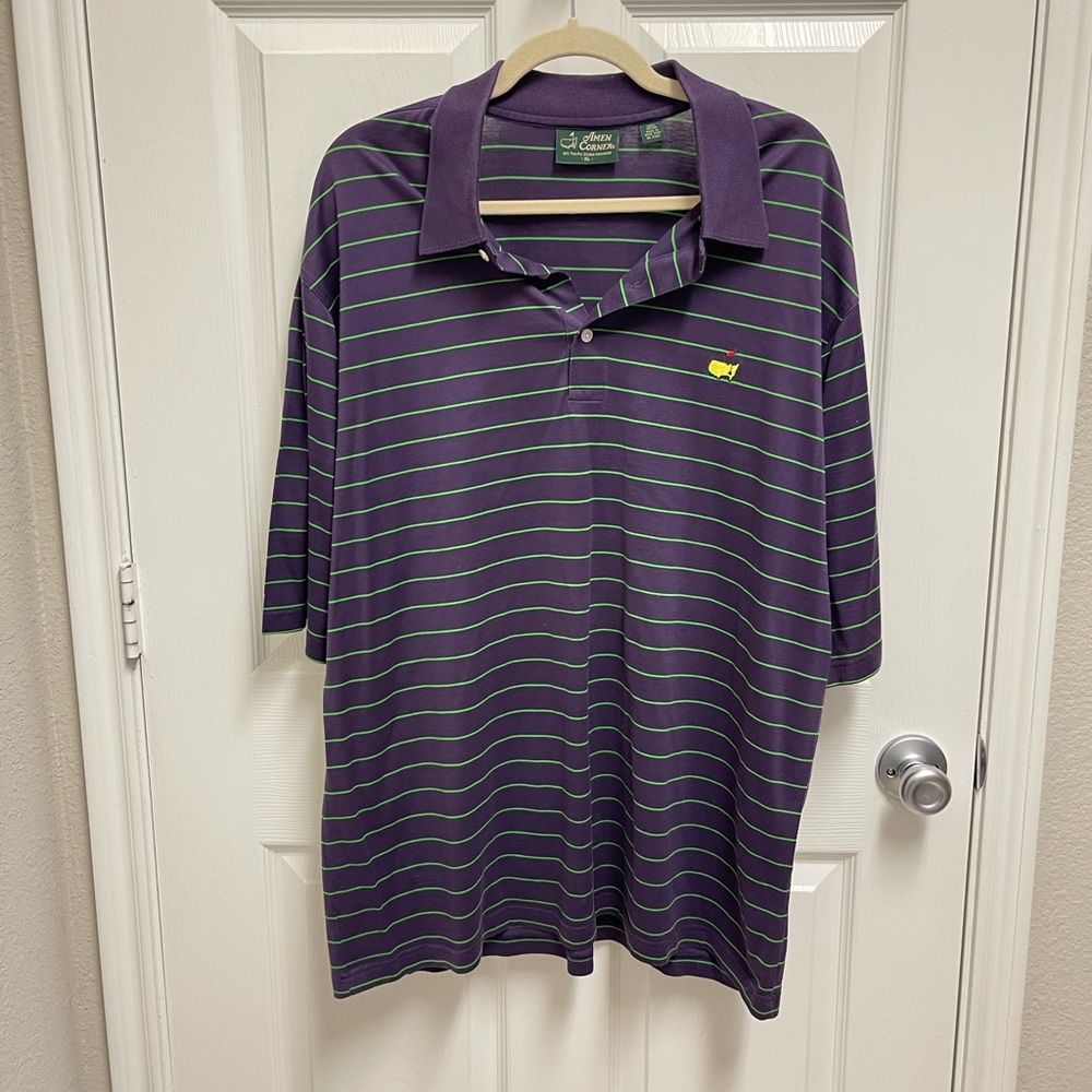 Amen Corners Purple Striped Masters Polo